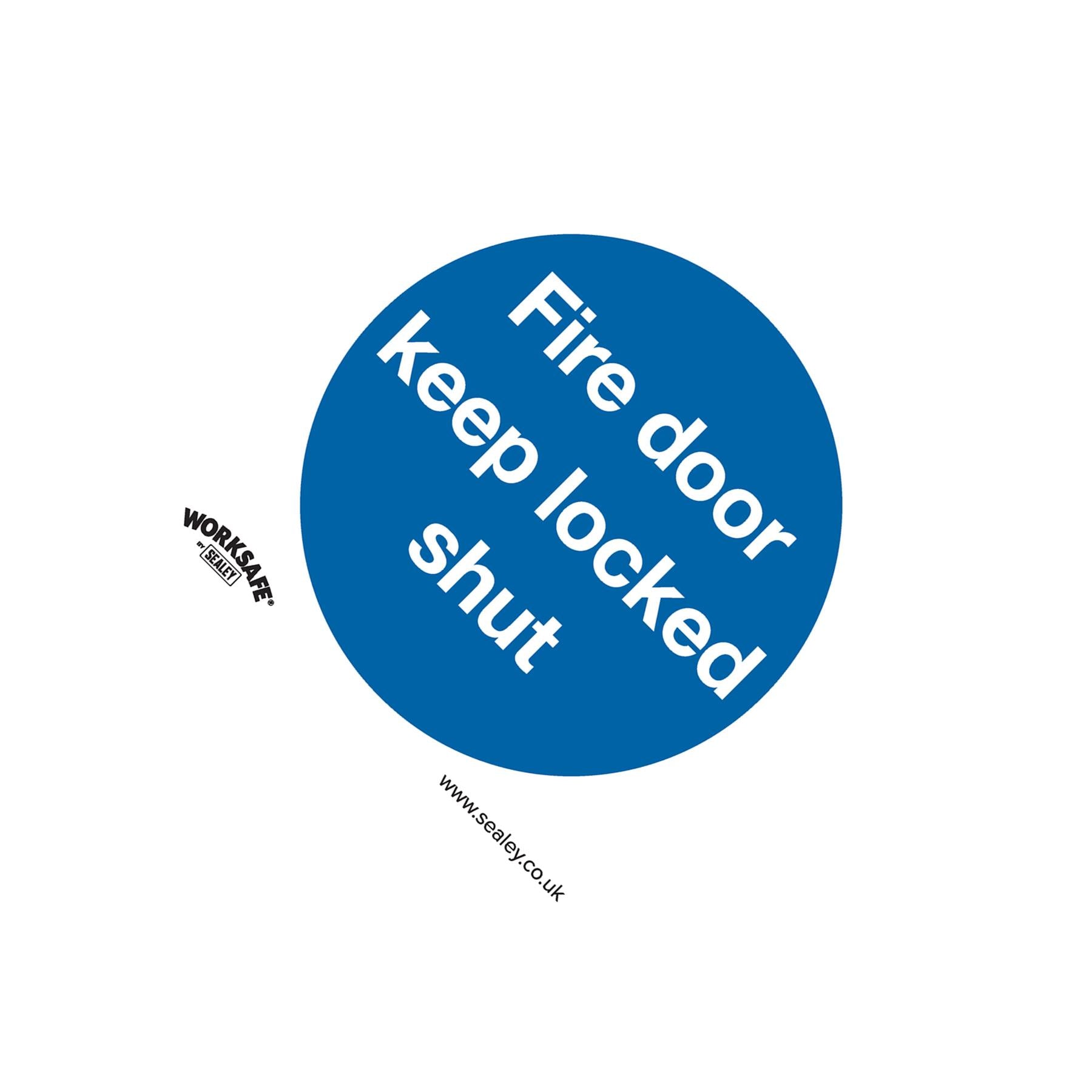 Mandatory Safety Sign - Fire Door Keep Locked Shut - Rigid Plastic
