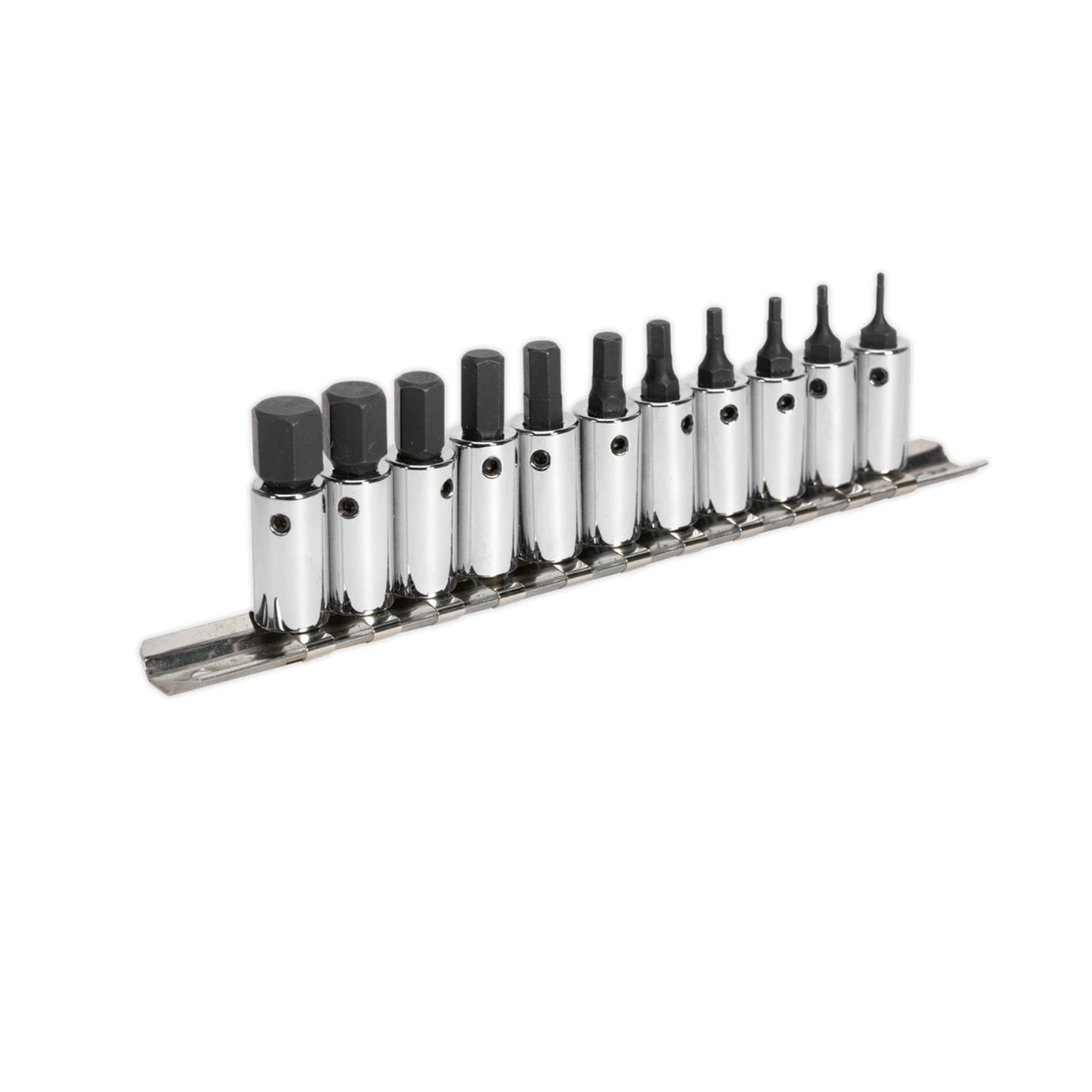 Sealey Hex Socket Bit Set 11pc 1/4"Sq Drive Metric