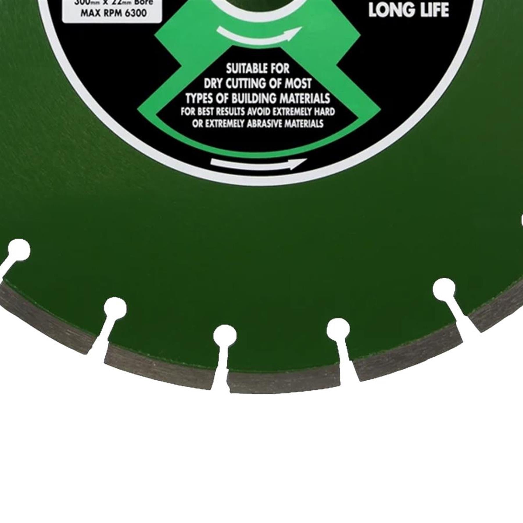 Value Plus Diamond Blade 300 x 22mm. cutting hard and medium materials   Sealey