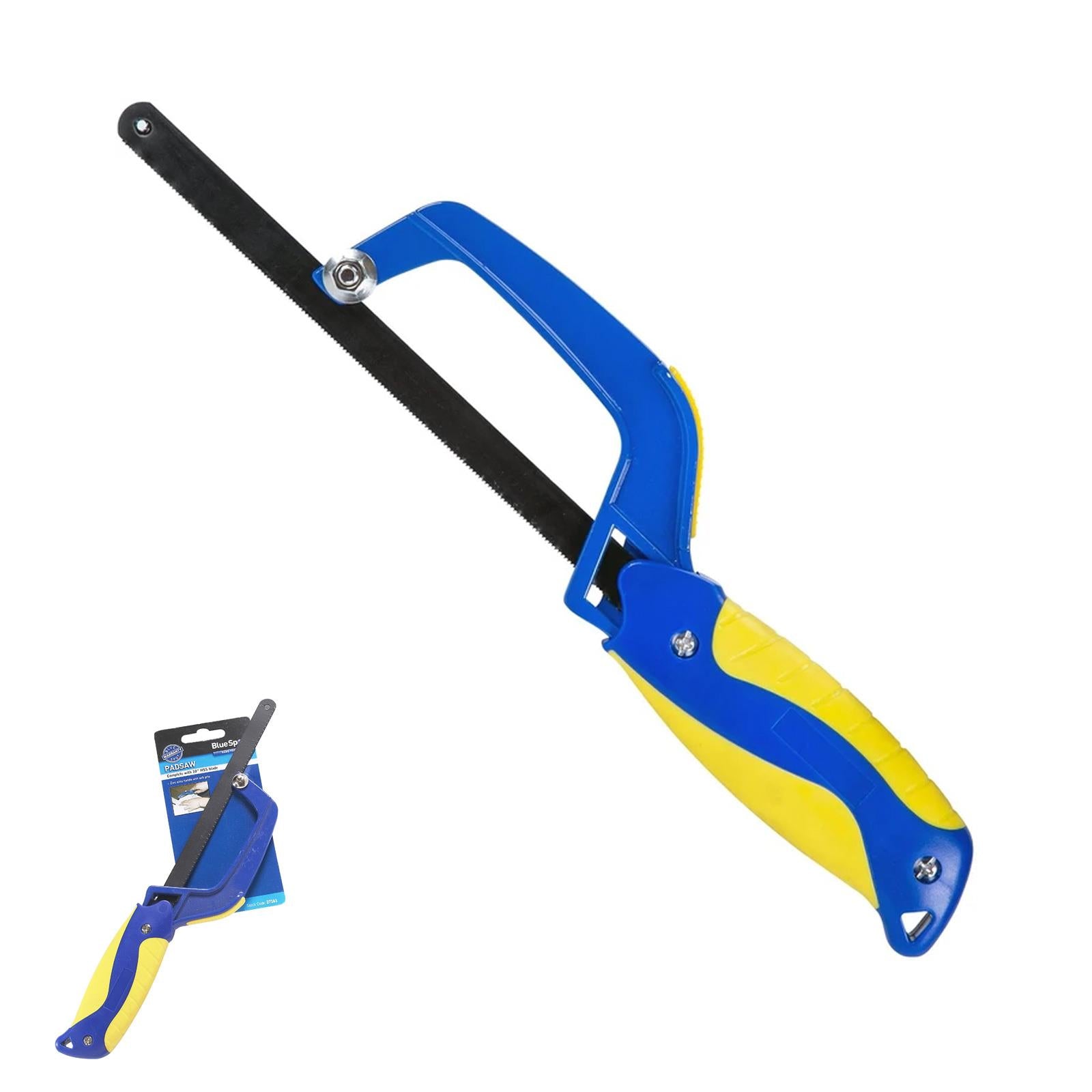 BlueSpot Mini Hacksaw Padsaw 250mm 10" 24TPI Carbon Steel Cutting Blade