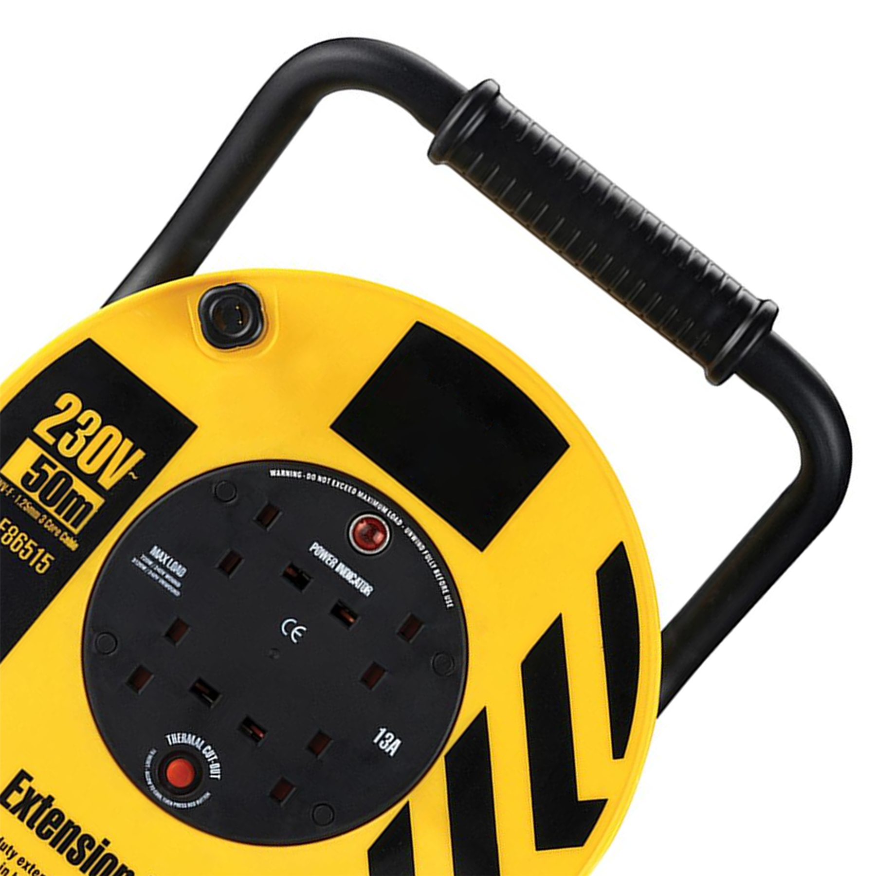 Defender Heavy Duty Reel 4-Way 50m 230V 13A Strong steel frame