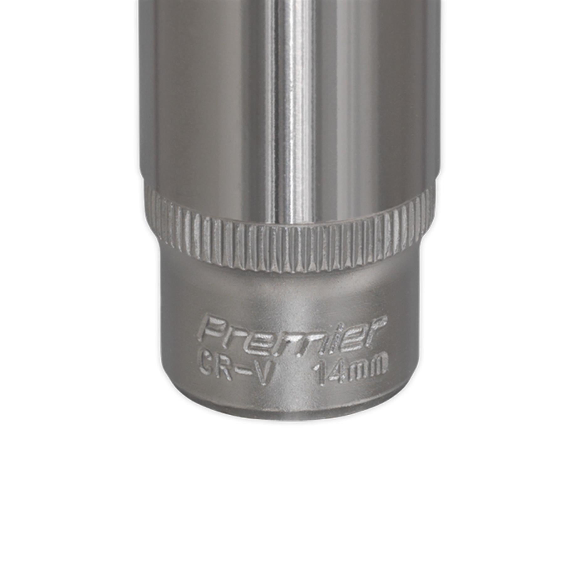 Sealey WallDrive® Socket 14mm Deep 1/4"Sq Drive
