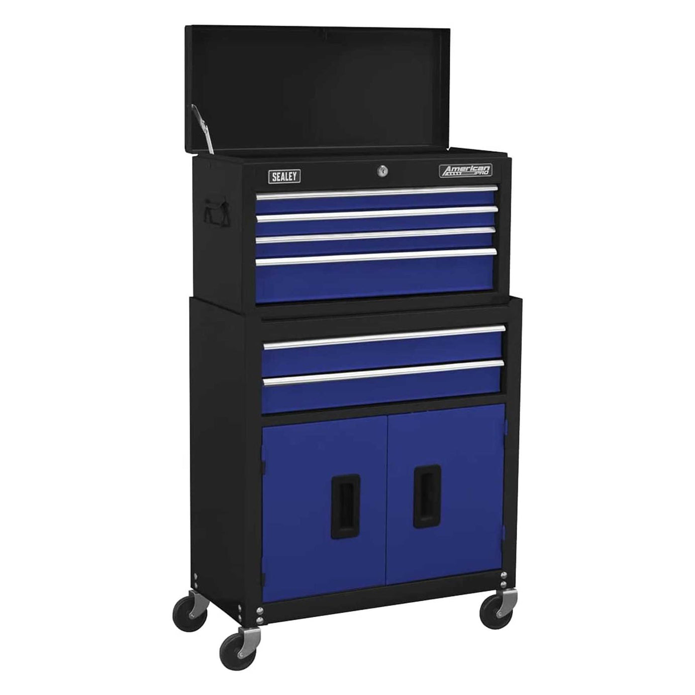 Sealey Topchest & Rollcab Combination 6 Drawer with Ball-Bearing Slides - Blue